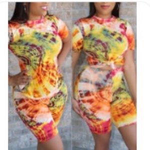 2 piece biker short set